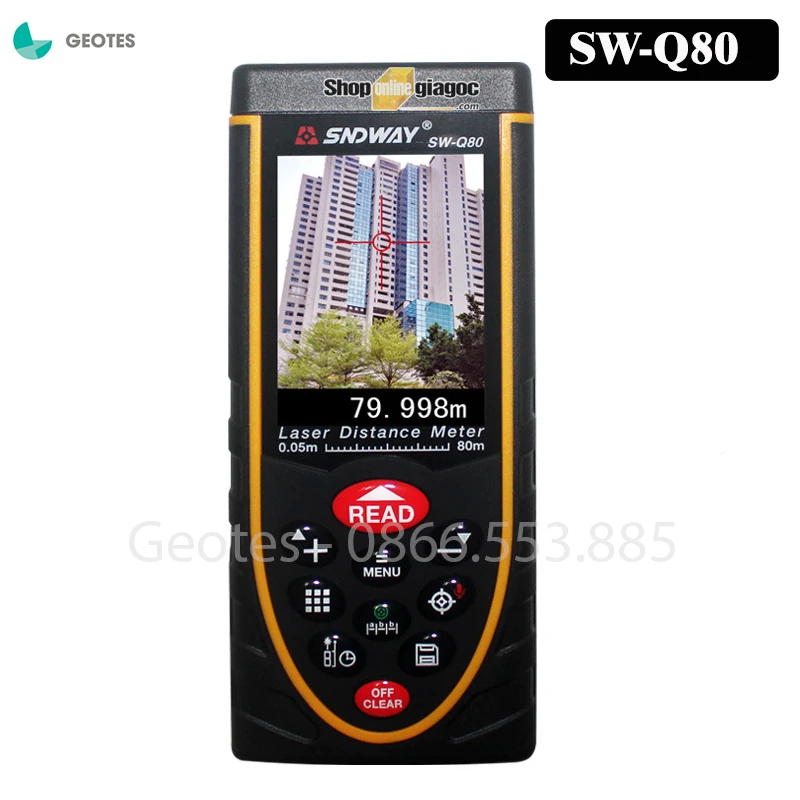 Máy Đo Khoảng Cách SNDWAY SW-Q80 (Có Camera) bằng tia laser Chính hãng đo xa 80m